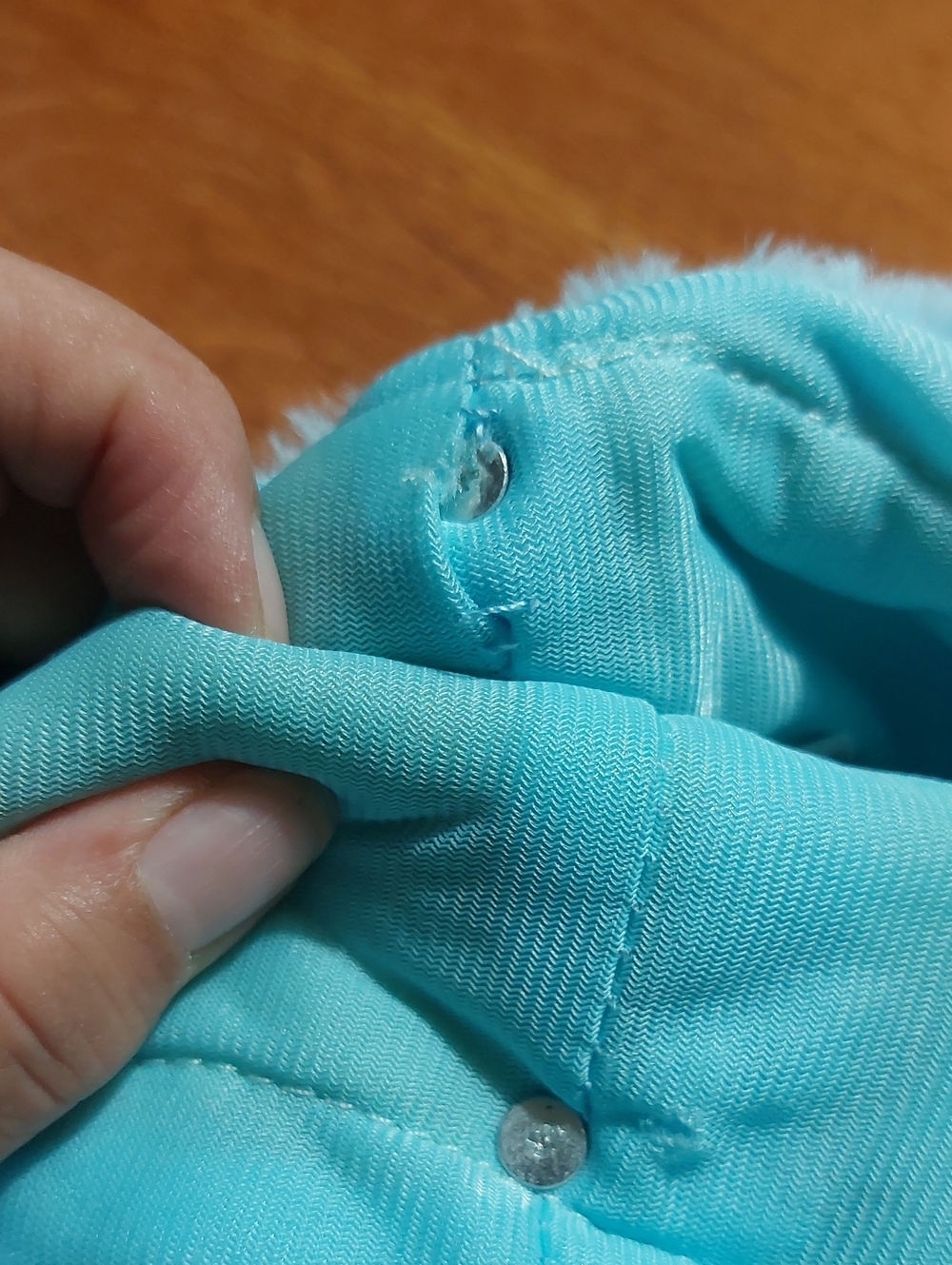 Plush Monster Face Blue Fuzzy Pouch - Picture 6 of 12